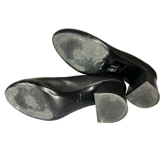 COS Curved Vamp Leather Heels Black Block Heel sz 40 - US 9 - Picture 12 of 14